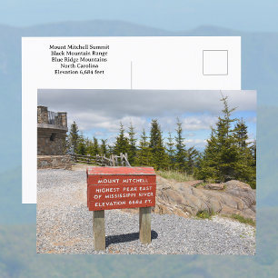 Gipfel des Mount Mitchell North Carolina Foto Postkarte