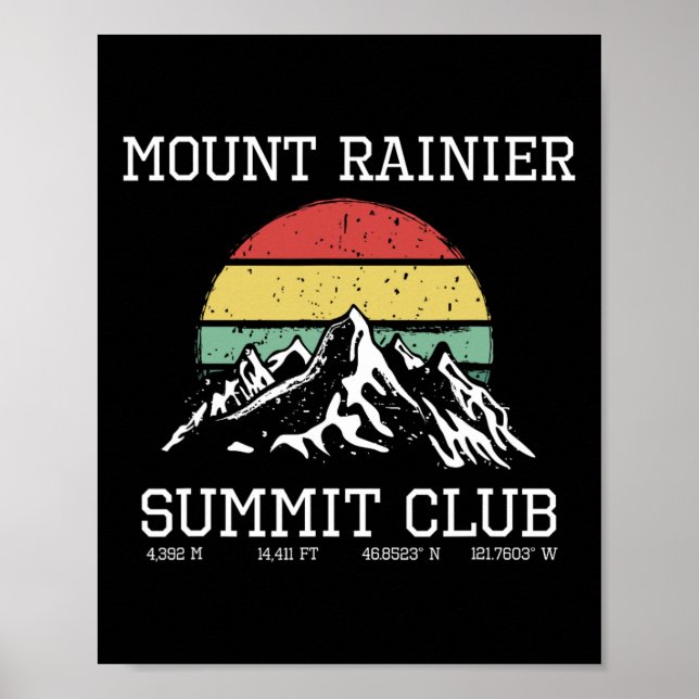 Gipfel des Mount Rainier Summit Club Wanderung Was Poster (Vorne)