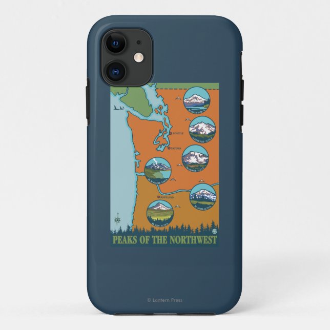 Gipfel des Nordwestens - 5 verschiedene Berge Case-Mate iPhone Hülle (Rückseite)