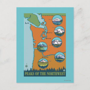 Gipfel des Nordwestens - 5 verschiedene Berge Postkarte