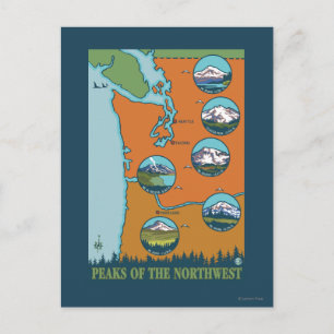Gipfel des Nordwestens - 5 verschiedene Berge Postkarte