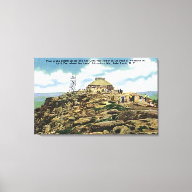 Gipfel-Haus, Feuerbeobachter Tower View Leinwanddruck (Vorderseite)