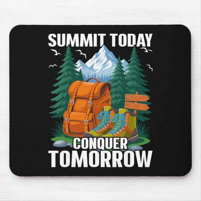 Gipfel heute - Bergsteiger Wanderer  Mousepad (Vorne)