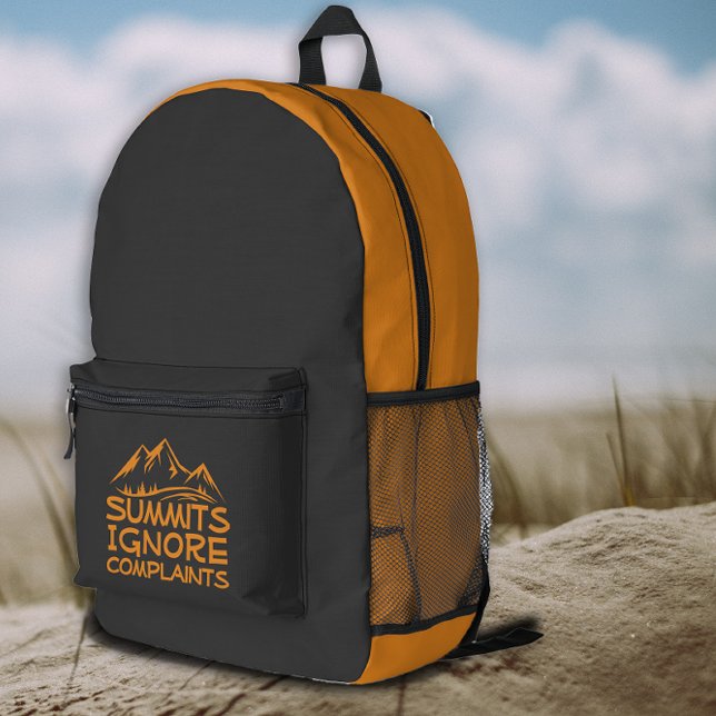 Gipfel Ignorieren Beschwerden Wandern orange Rucks Bedruckter Rucksack (Von Creator hochgeladen)