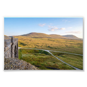 Gipfel Ingleborough Blick vom Ribblehead-Viadukt Fotodruck