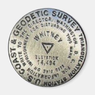 Gipfel-Markierung Mt. Whitney Magnet