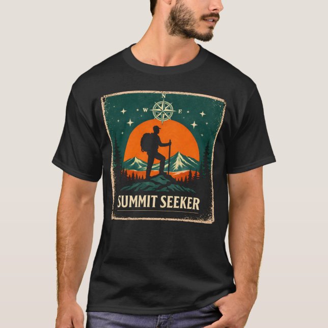 Gipfel-Sucher – Mountain Top Hiker Achievement Tee (Vorderseite)