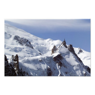 Gipfel von Mont Blanc und L'Aiguille du Midi Fotodruck
