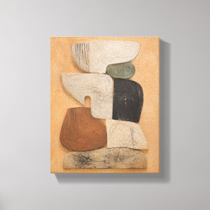 Gips-Totems in ruhigem Gleichgewicht Moderne abstr Leinwanddruck