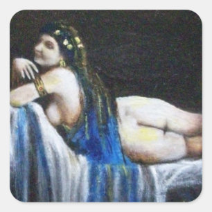 GIPSBLAU QUADRATISCHER AUFKLEBER