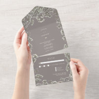 Gipskraut Amethyst Green Wedding RSVP