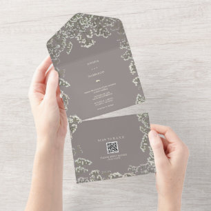 Gipskraut Amethyst QR Code UAWG All In One Einladung