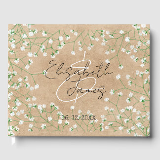Gipskraut Aquarell Floral Rustikal Boho Bridal Gästebuch
