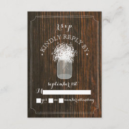 Gipskraut Barn Wood Mason Jar UAWG RSVP Karte