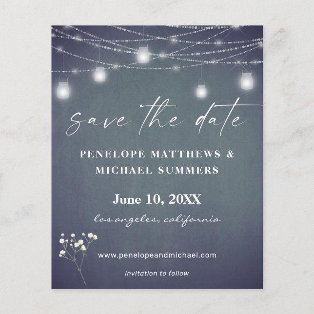 Gipskraut BG Chalkboard Foto Retten Datum Flyer (Vorne)