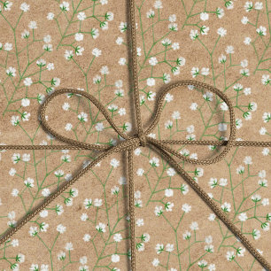 Gipskraut Blume Boho Chic Taufe Hochzeit Geschenkpapier