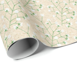 Gipskraut Blume Boho Chic Taufe Hochzeit Geschenkpapier