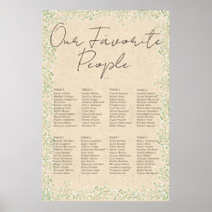 Gipskraut Blume Rustikale Hochzeitssattelkarte Poster