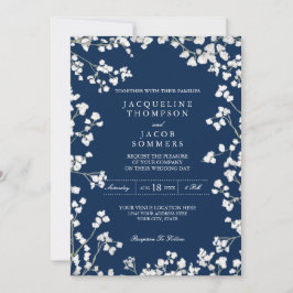 Gipskraut Blume Wreath Rustikale Landhochzeit Einladung