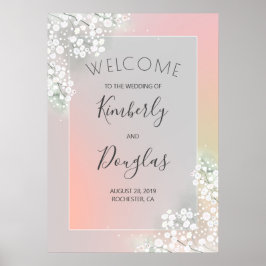 Gipskraut Blush Pink Begrüßungszeichen Poster