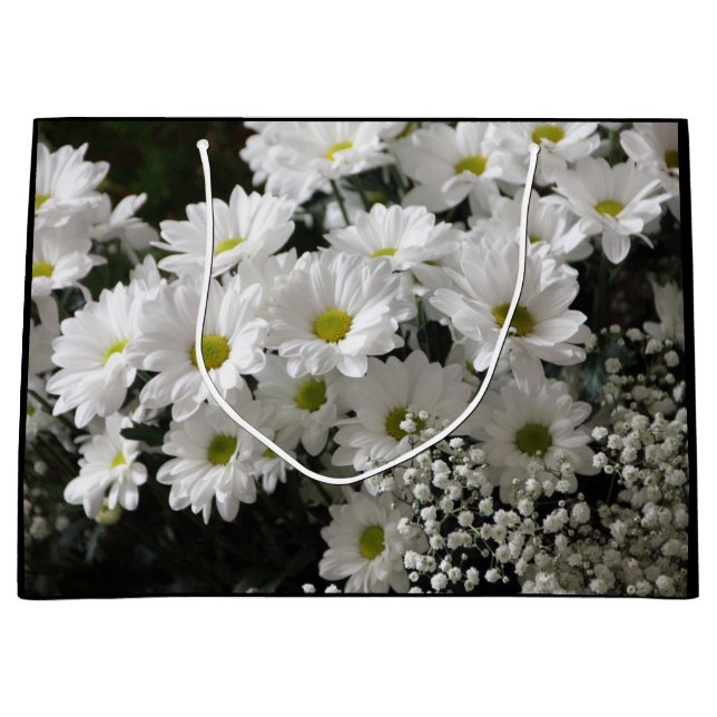 Gipskraut & Daisies Große Geschenktüte (Vorderseite)