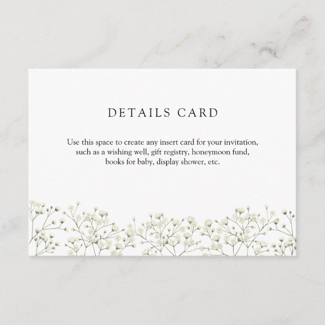 Gipskraut Details - Umschließungskarte Begleitkarte (Vorderseite)