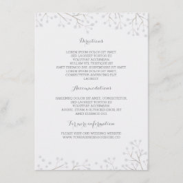 Gipskraut Elegante Hochzeitdetails Begleitkarte