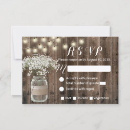 Gipskraut Floral Jar Rustic Barn Wood UAWG RSVP Karte