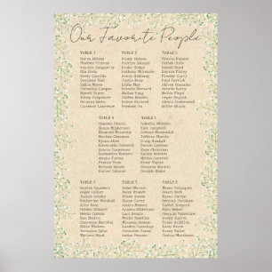 Gipskraut florale rustikale Hochzeitssattelkarte Poster