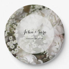 Gipskraut-Foto, personalisierte Hochzeit Pappteller