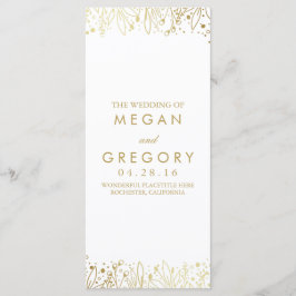 Gipskraut Gold Floral Hochzeitsprogramme Programm