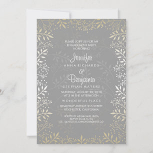 Gipskraut Gold und Silver Engagement Einladung
