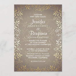Gipskraut Gold Wedding Einladung