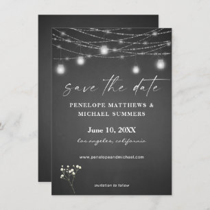 Gipskraut Grau Chalkboard Save the Date
