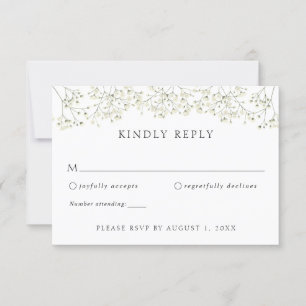 Gipskraut Hochzeit RSVP Einladung zur Reaktion