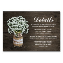 Gipskraut Hochzeitsempfang + Hotelkarten