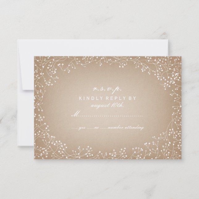 Gipskraut-Kartenbestand Inspiriert UAWG RSVP Karte (Vorderseite)