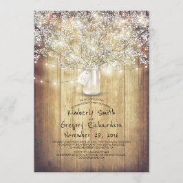 Gipskraut Mason Jar Barn Engagement Partei Einladung