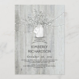 Gipskraut Mason Jar Rustic Barn Brautparty Einladung