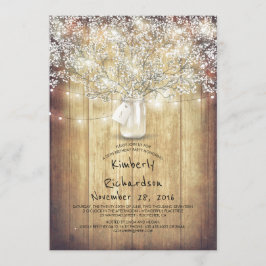 Gipskraut Mason Jar Rustic Barn Geburtstagsparty Einladung