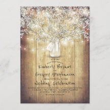 Gipskraut Mason Jar Rustic und Vintage Wedding