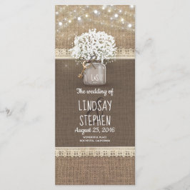 Gipskraut Mason Jar Rustic Wedding Program Programm