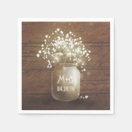 Gipskraut Mason Jar Rustic Wedding Serviette