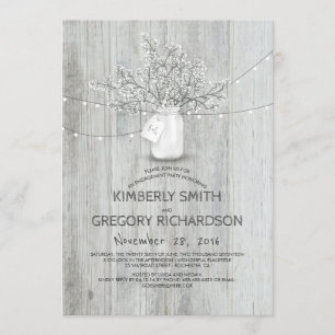Gipskraut Mason Jar Rustikale Engagement Partei Einladung