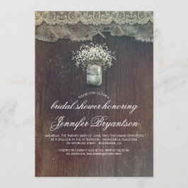 Gipskraut Mason Jar Rustikales Brautparty Einladung