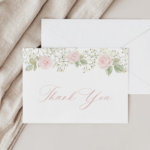 Gipskraut Pink Roses Vielen Dank Dankeskarte