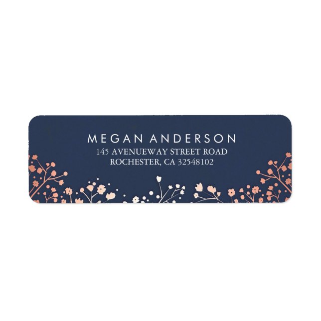 Gipskraut Rose Gold und Navy Hochzeit (Vorne)