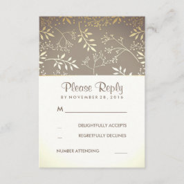 Gipskraut Rustic Gold Foil Wedding RSVP Karten