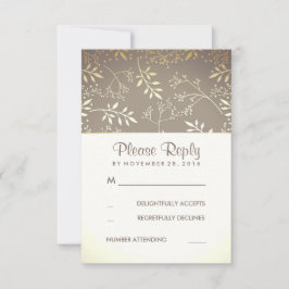 Gipskraut Rustic Gold Foil Wedding RSVP Karten