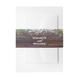 Gipskraut Rustic Wood Barn Wedding Einladungsbanderole